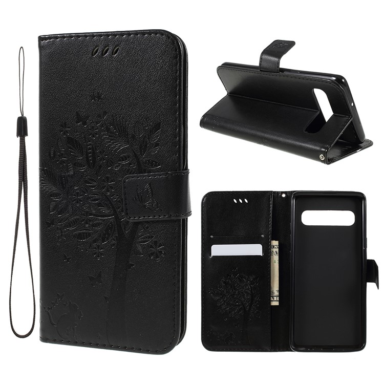 Imprint Cat and Tree Wallet Stand PU Leather Case for Samsung Galaxy S10 5G - Black, Galaxy S10 5G
Imprint Cat and Tree Wallet Stand PU Leather Case for Samsung Galaxy S10 5G - Black, Galaxy S10 5G
