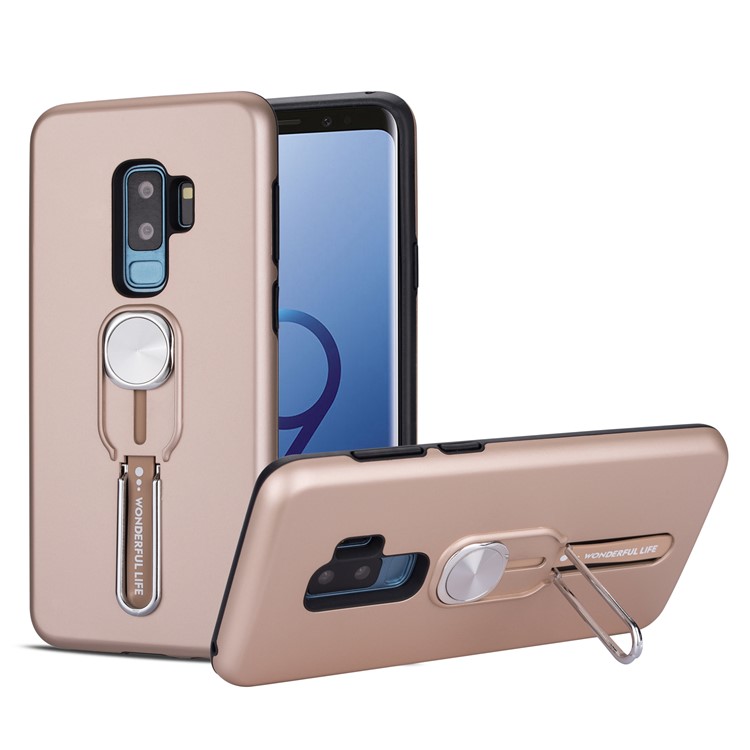 TPU + PC Hybrid Finger Grip Kickstand Cover for Samsung Galaxy S9 Plus SM-G965 - Rose Gold, Galaxy S9+
TPU + PC Hybrid Finger Grip Kickstand Cover for Samsung Galaxy S9 Plus SM-G965 - Rose Gold, Galaxy S9+
