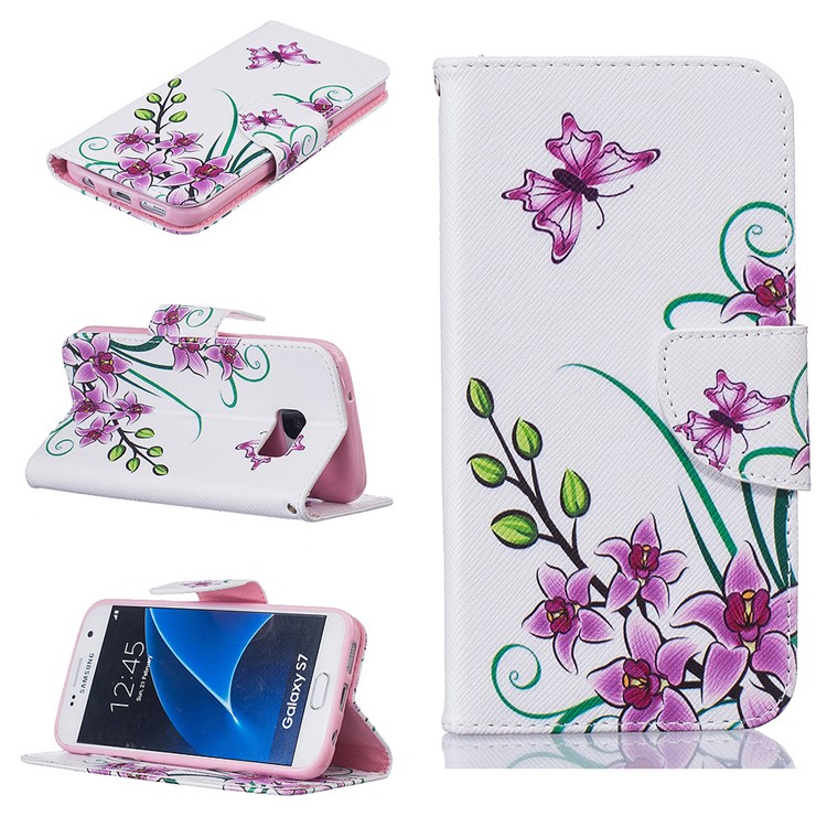Magnetic Leather Stand Cover for Samsung Galaxy S7 SM-G930 - Purple Flowers, Galaxy S7
Magnetic Leather Stand Cover for Samsung Galaxy S7 SM-G930 - Purple Flowers, Galaxy S7