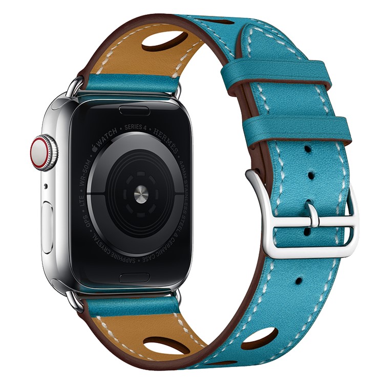 Genuine Leather Three Holes Watch Strap for Apple Watch Series 5 4 44mm, Series 3 / 2 / 1 42mm - Blue, Apple Watch Series 5 44mm
Genuine Leather Three Holes Watch Strap for Apple Watch Series 5 4 44mm, Series 3 / 2 / 1 42mm - Blue, Apple Watch Series 5 44mm