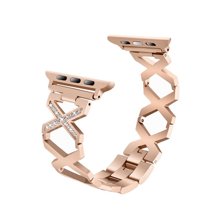 X-shaped + Diamond Decor Stainless Steel Smart Watch Strap for Apple Watch Series 3/2/1 38mm/Series 4 40mm - Gold, Apple Watch Series 1 38mm
X-shaped + Diamond Decor Stainless Steel Smart Watch Strap for Apple Watch Series 3/2/1 38mm/Series 4 40mm - Gold, Apple Watch Series 1 38mm