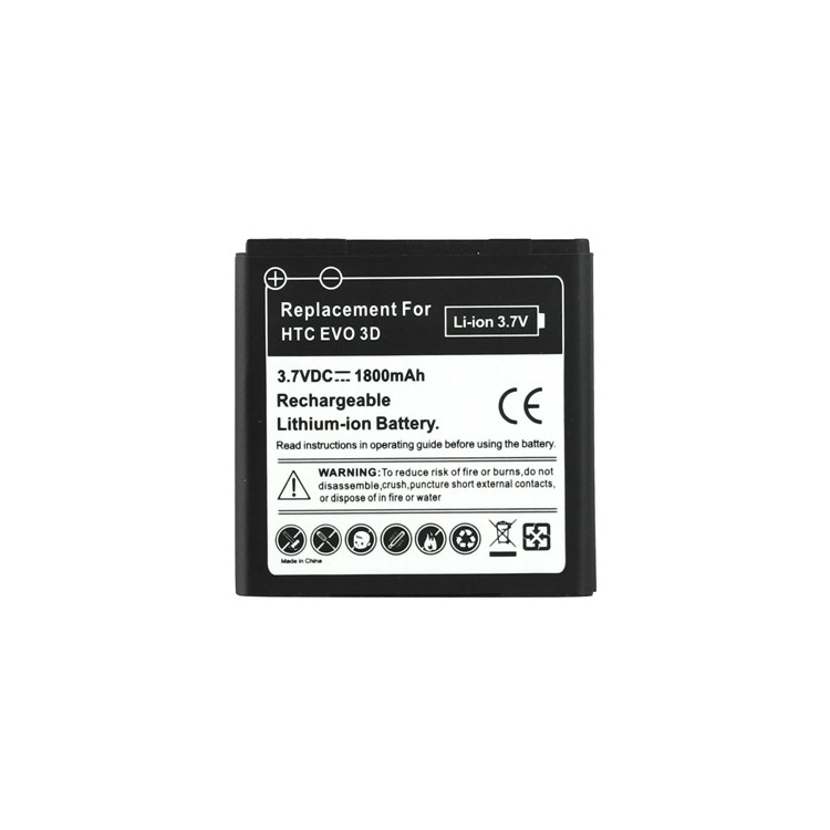 1800mAh Rechargeable Li-ion Cell Phone Battery Replacement for HTC EVO 3D