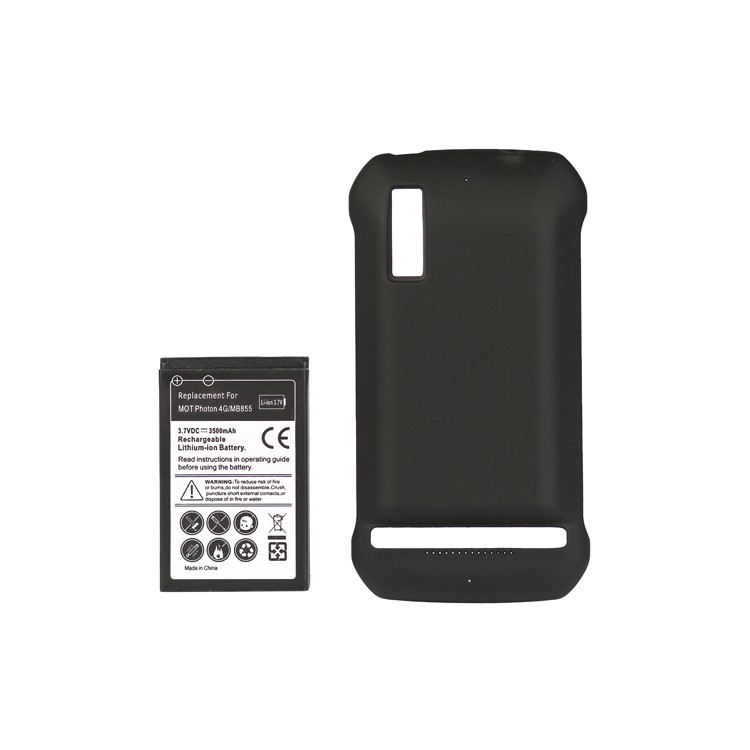 Motorola Photon 4G MB855 Extended Battery with Modified Battery Cover 3500mAh