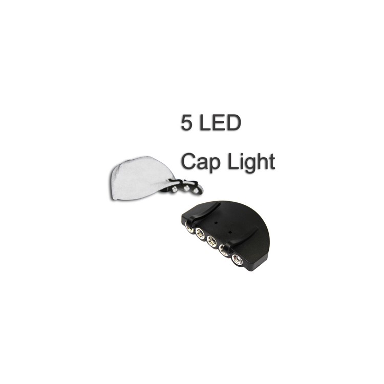 Clip-on 5 LEDs Hat Cap Visor Light Headlamp for Fishing Hunting