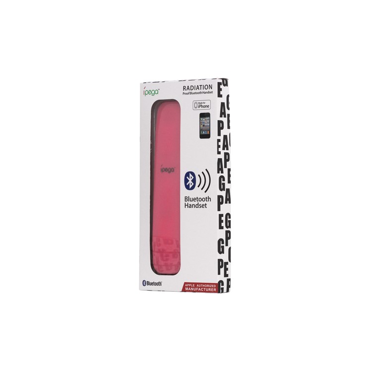 iPega Radiation Proof Bluetooth Handset for iPhone 4 4S HTC Samsung Mobile Phone - Pink