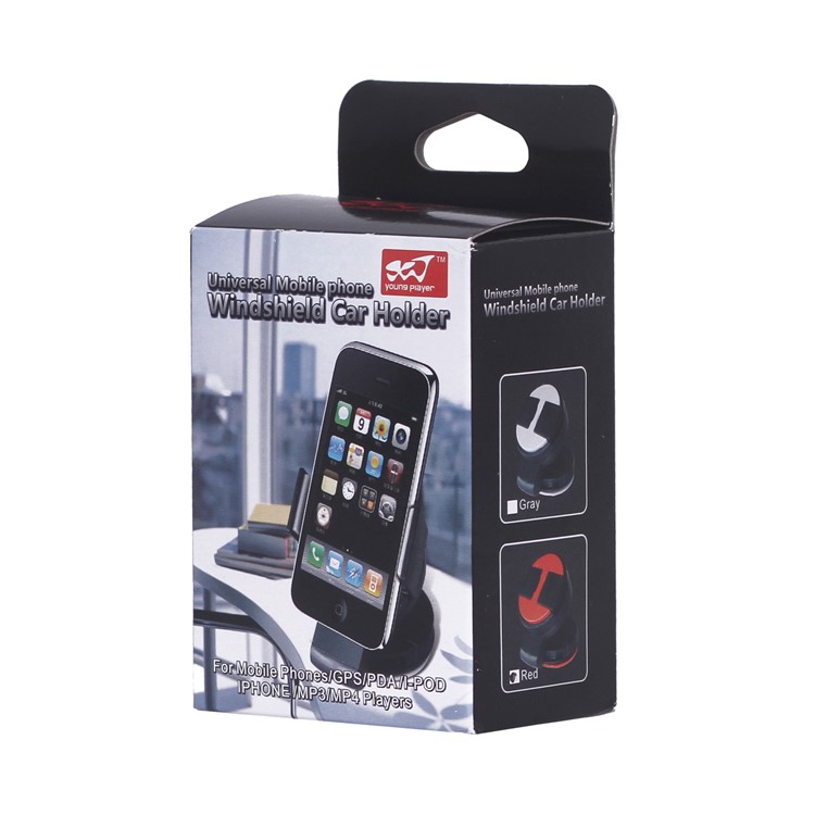 Universal Mobile Phone Windshield Car Holder for Samsung Galaxy S3 i9300 iPhone 4S, Width: 52mm~72mm - Red