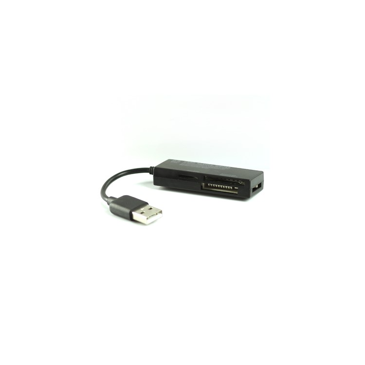 Black Hi-Speed 4 Slots All in One Card Reader Writer SDHC/SD/MS/MMC/TF/M2/Min SD