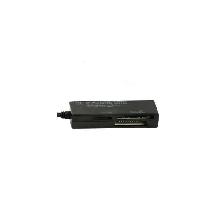 Black Hi-Speed 4 Slots All in One Card Reader Writer SDHC/SD/MS/MMC/TF/M2/Min SD