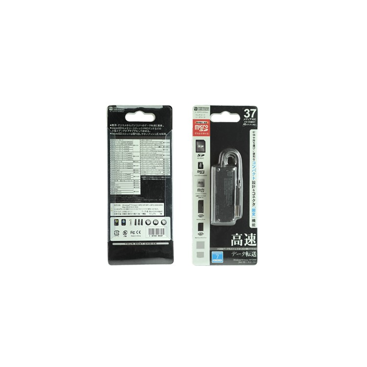 Black Hi-Speed 4 Slots All in One Card Reader Writer SDHC/SD/MS/MMC/TF/M2/Min SD
