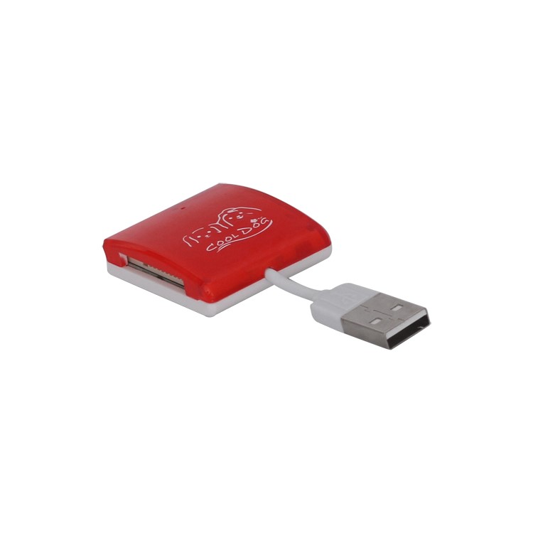 Mini 4 in 1 All-in-One Card Reader for SD/SDHC/SDXC Micro SD MS M2 - Red