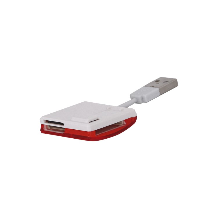Mini 4 in 1 All-in-One Card Reader for SD/SDHC/SDXC Micro SD MS M2 - Red