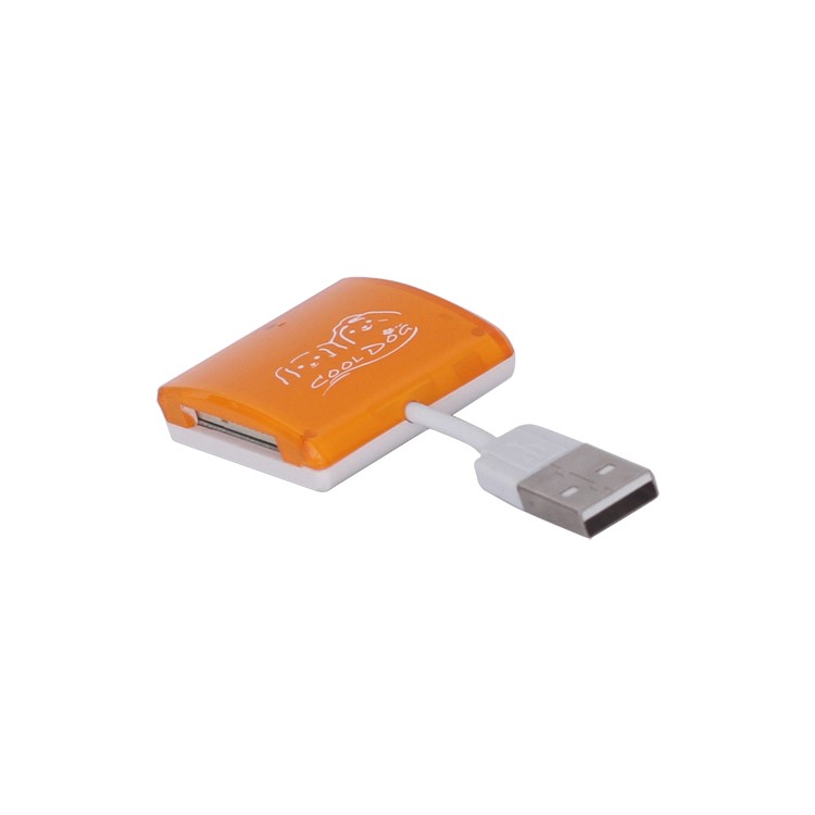 Mini 4 in 1 USB Memory Card Reader for SD/SDHC/SDXC MicroSD MS M2 - Orange