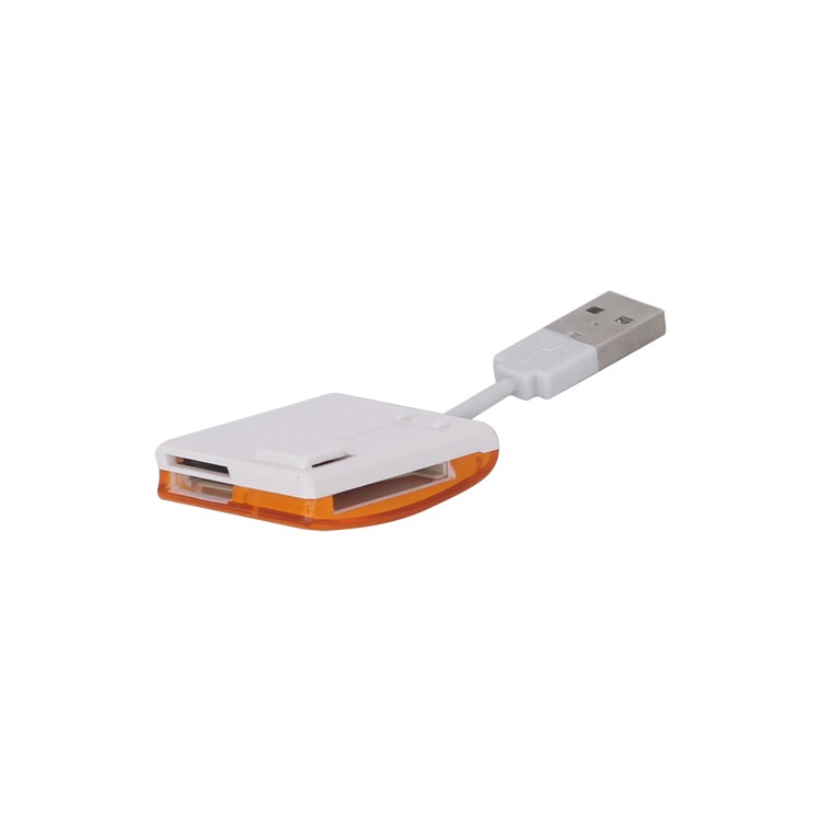 Mini 4 in 1 USB Memory Card Reader for SD/SDHC/SDXC MicroSD MS M2 - Orange
