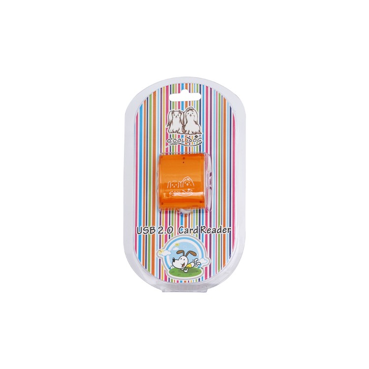 Mini 4 in 1 USB Memory Card Reader for SD/SDHC/SDXC MicroSD MS M2 - Orange
