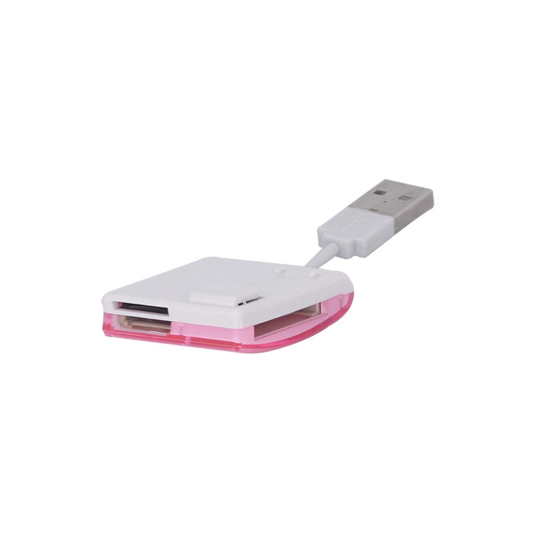 Mini USB Memory Card Reader for SD/SDHC/SDXC MicroSD MS M2 - Pink
