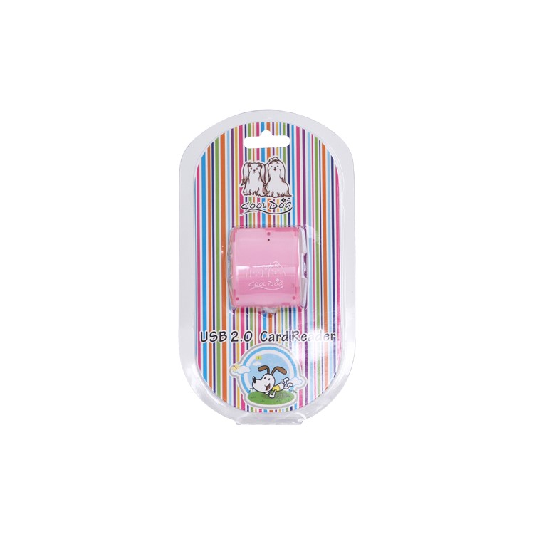 Mini USB Memory Card Reader for SD/SDHC/SDXC MicroSD MS M2 - Pink