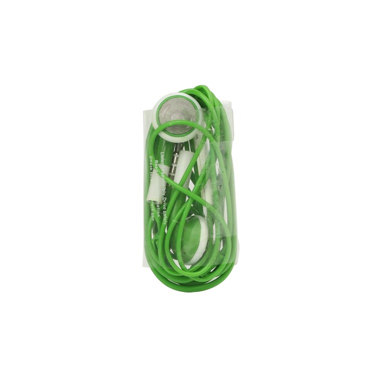 iPhone 4S Stereo Headphones with Mic Volume and Control (Round Earbuds) - Green