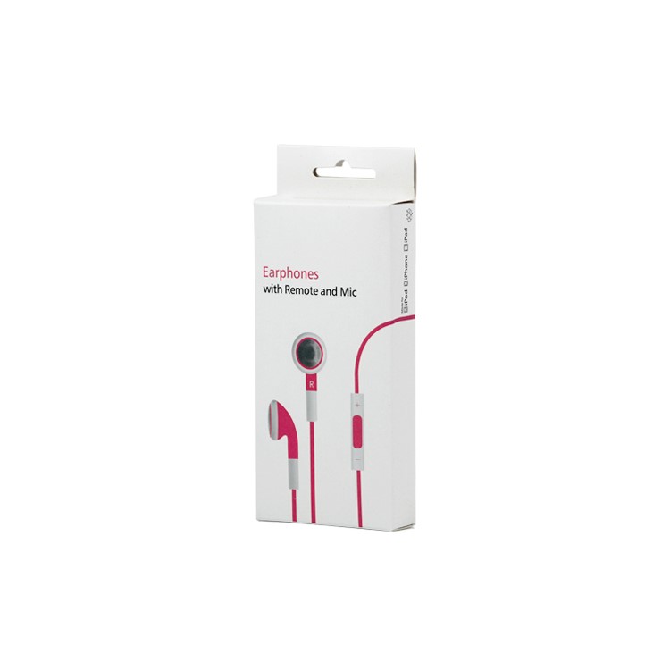 iPhone 4S Stereo Earbuds Headphones with Volume Control and Mic - Pink