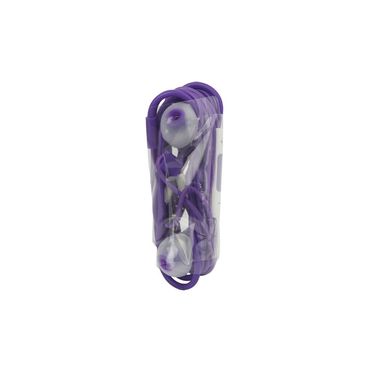 Stereo In-Ear Earphones with Mic and Volume Control for iPhone 4S - Purple