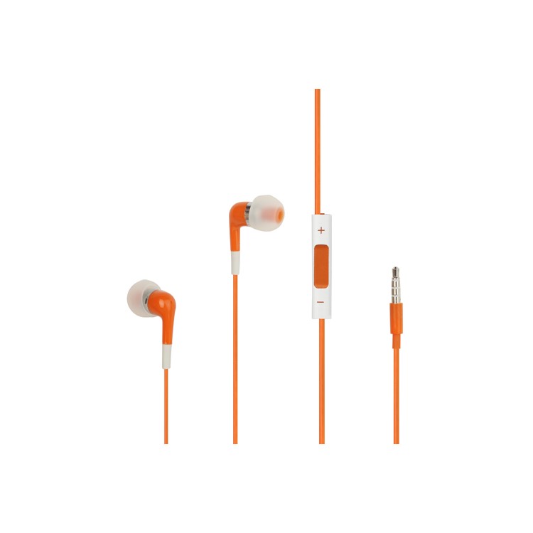 Stereo In-Ear Headphones with Mic and Volume Control for iPhone 4S - Orange