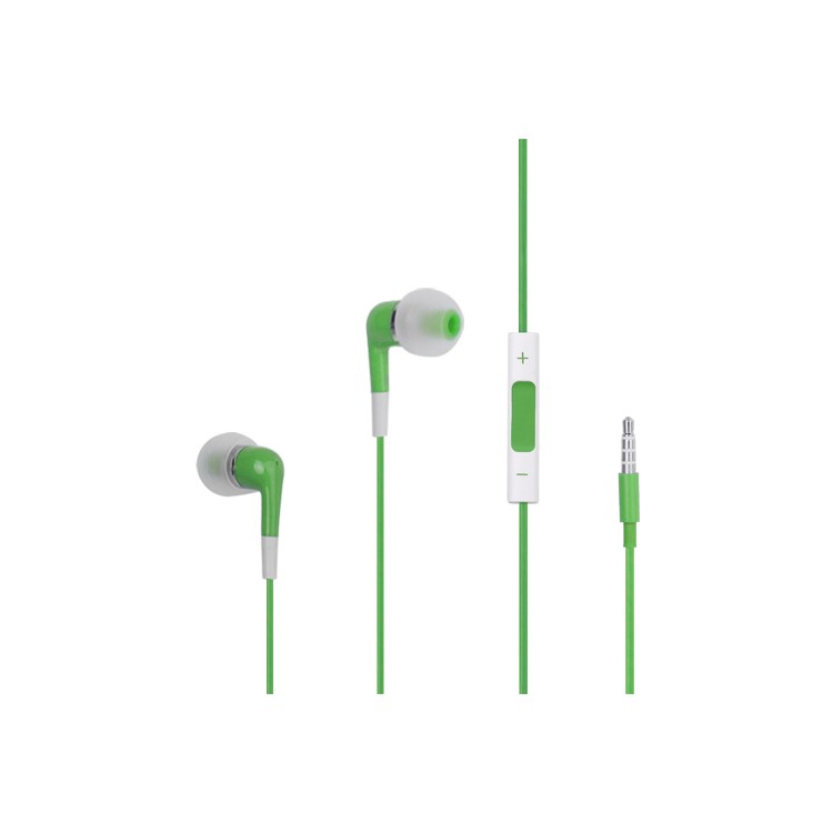 Stereo In-Ear Headphones with Volume Control and Mic for iPhone 4S - Green