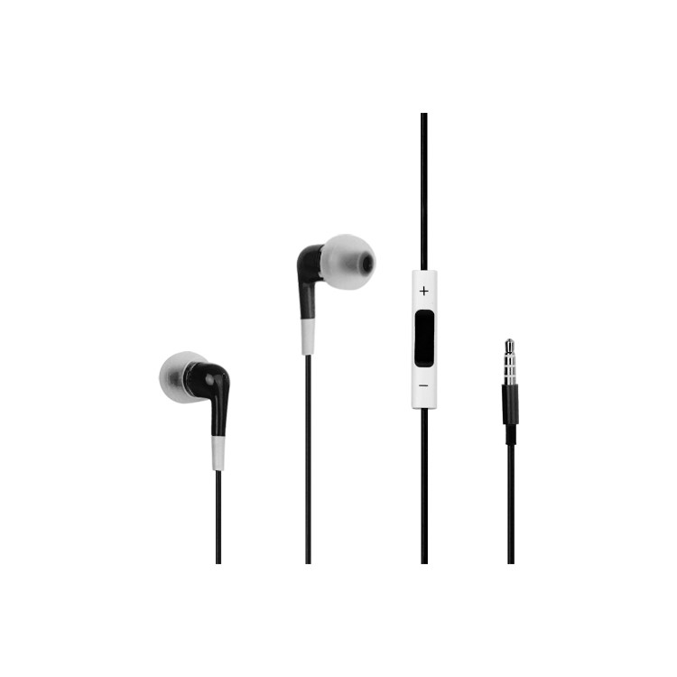 Stereo In-Ear Headphones with Volume Control and Mic for iPhone 4S - Black