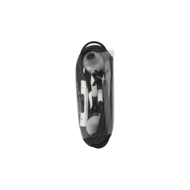 Stereo In-Ear Headphones with Volume Control and Mic for iPhone 4S - Black