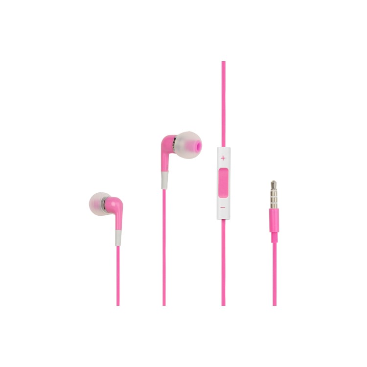 Stereo In-Ear Headphones with Mic Volume Control for iPhone 4S - Pink