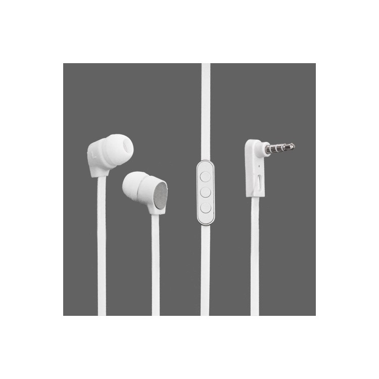 iPhone 4S 4 Earphones with Mic and Volume Remote Flat Cable - White