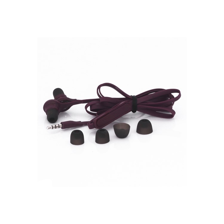 3.5MM Stereo Plug In-Ear Earphone Headphone Headset with Mic ControlTalk for HTC Samsung Series-Dark Purple