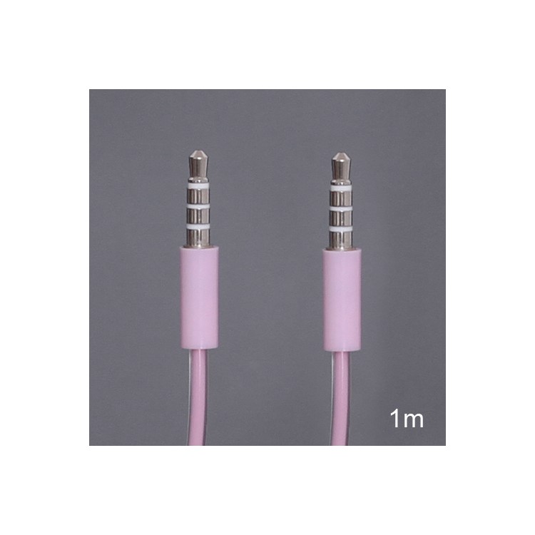 Double Layer 3.5mm Male to Male Stereo Aux Audio Cable for iPhone iPod MP3 - Pink