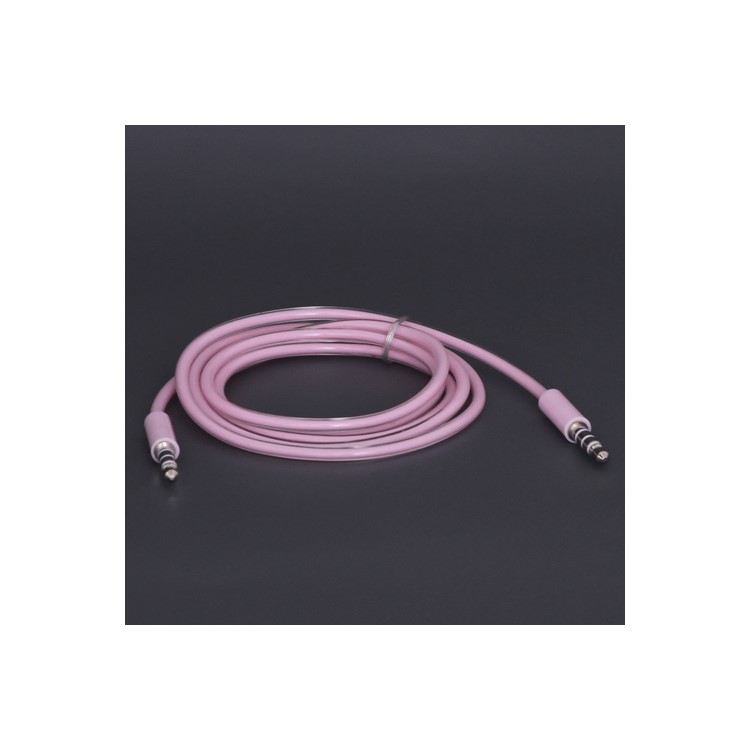 Double Layer 3.5mm Male to Male Stereo Aux Audio Cable for iPhone iPod MP3 - Pink