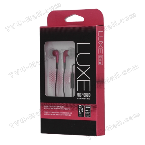 In-Ear Luxe Earbud Headphones with Microphone for iPhone Samsung etc - Rose