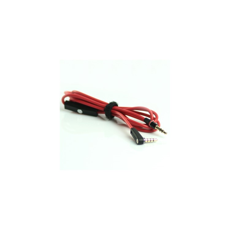 3.5mm Male to Male Stereo Sound Audio Cable with Mic and Volume Control, Length: 1.2M