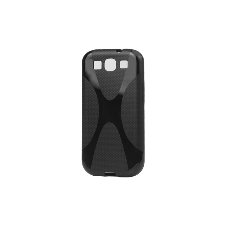 Premium X Shape TPU Gel Case for Samsung Galaxy S 3 / III I9300 I747 L710 T999 I535 R530 - Black
