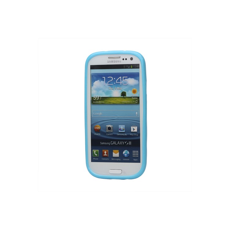 Glittery Powder TPU Skin Case for Samsung Galaxy S 3 / III I9300 I747 L710 T999 I535 R530 - Blue