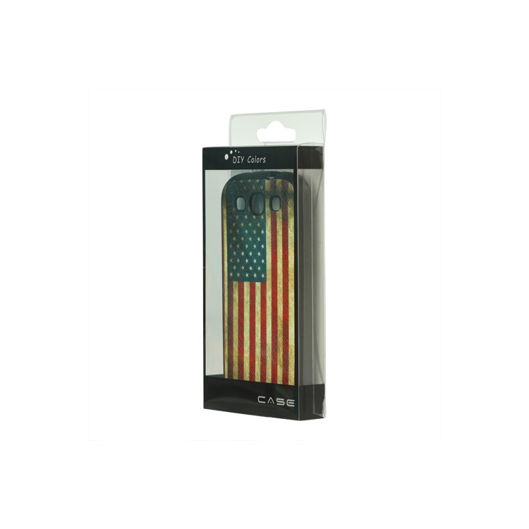Retro American Flag Samsung Galaxy S 3 / III I9300 Leather Coated TPU Case