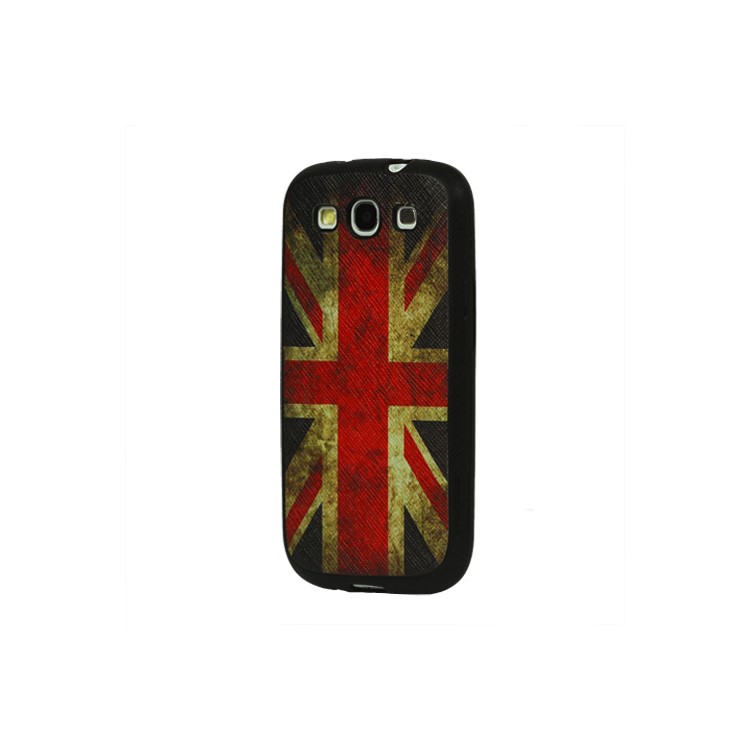Retro Union Jack Flag Samsung Galaxy S 3 / III I9300 Leather Coated TPU Case