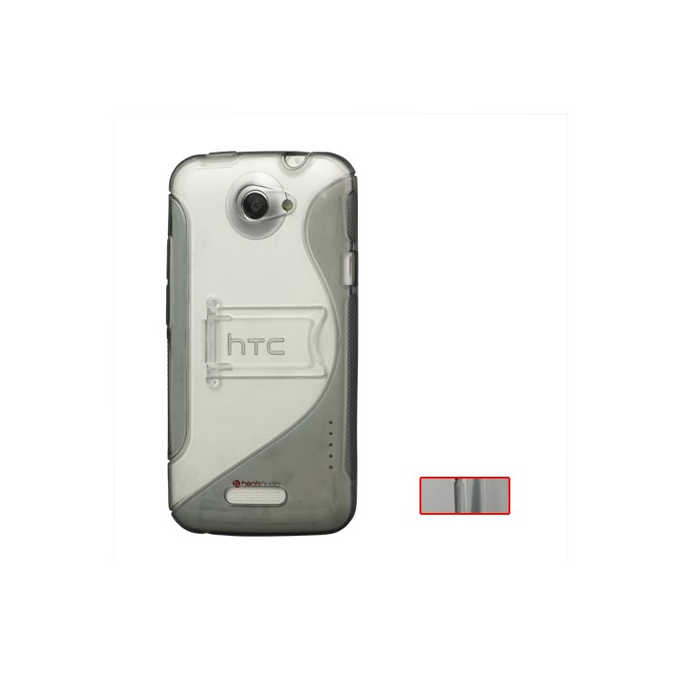 S Shape TPU with Stand Hybrid Case for HTC One X S720e / One XL / One X Plus
