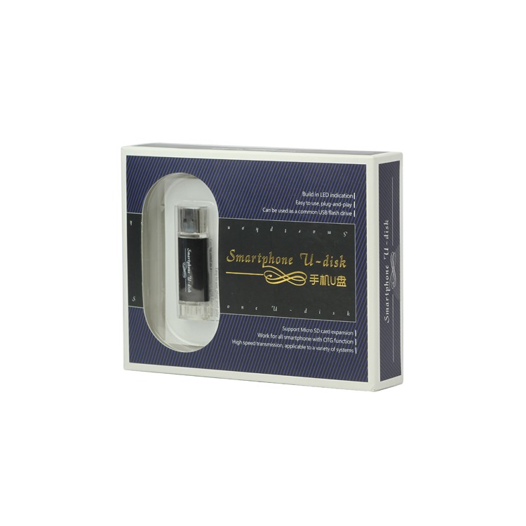 4GB U-disk USB Flash Drive for Smart Phone with OTG Function - Black