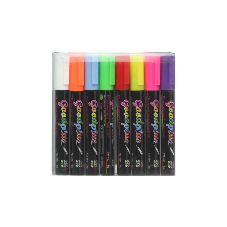 Fluorescent Marker Pen for Flashing LED Writing Board 8 Colors/Set