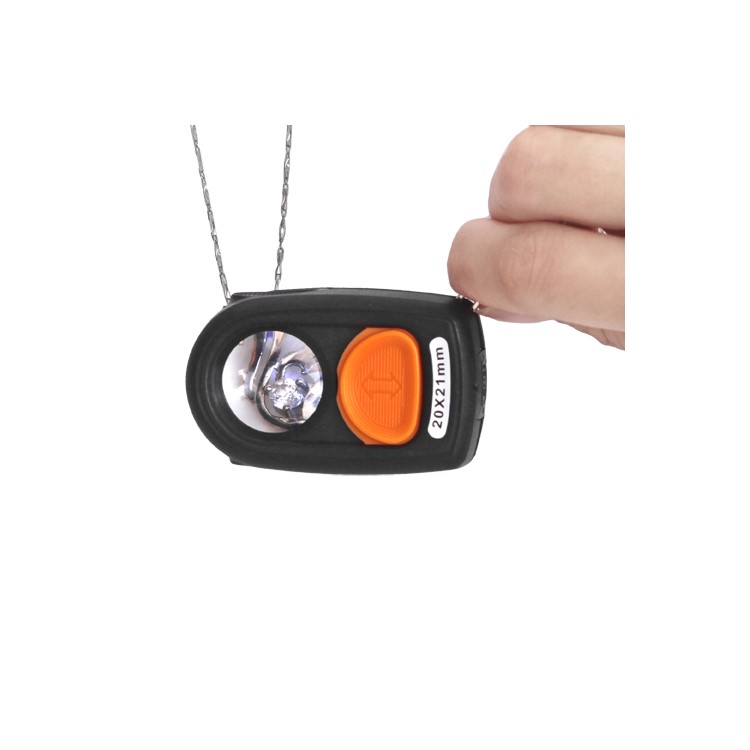 Mini Pocket Slide Switch 20X 21mm Magnifier Loupe with LED Light and Compass
