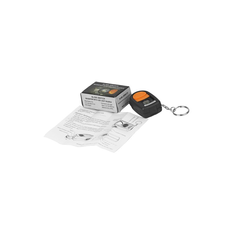 Mini Pocket Slide Switch 20X 21mm Magnifier Loupe with LED Light and Compass