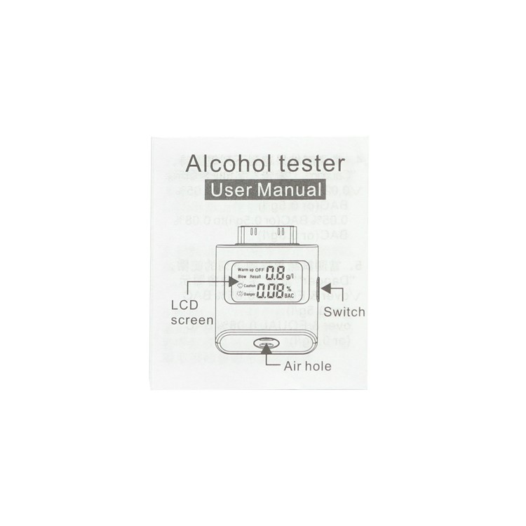 Alcohol Tester Analyzer Detector LCD Screen breathalyzer for iPhone 4S 4 3GS iPad iPod