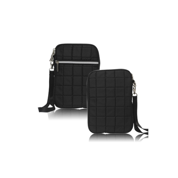 Soft Grid Zipper Carrying Bag Case for Samsung P6800 P6200 Asus Google Nexus 7 - Black