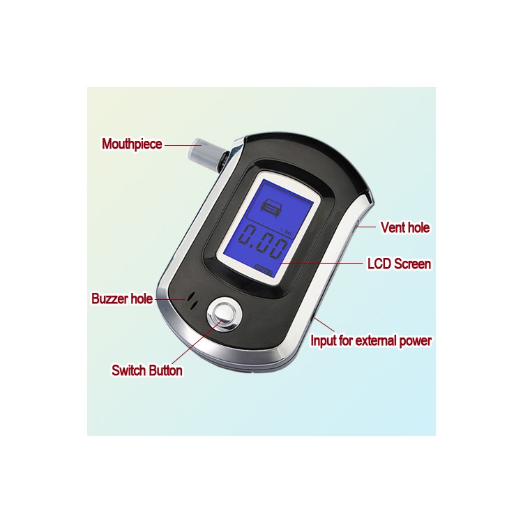 LCD Screen Police Digital Breath Blow Alcohol Tester Breathalyzer Analyzer