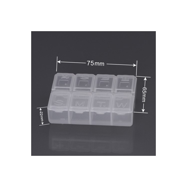 Portable Storage Box 8 Compartment Plastic Tool Case (Size: 7.5 x 6.5 x 2.2cm)