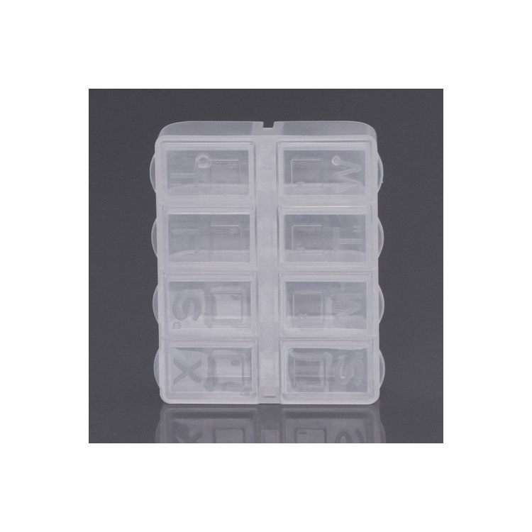 Portable Storage Box 8 Compartment Plastic Tool Case (Size: 7.5 x 6.5 x 2.2cm)