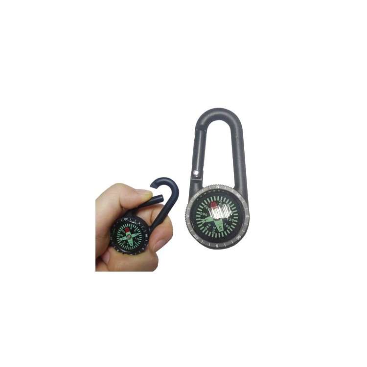Rugged Carabiner Key Compass Clip Hiking Outdoor Travel