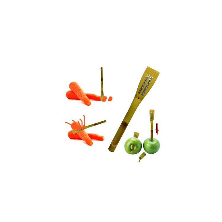 Yellow 5 in 1 Kitchen Apple Corer Potato Carrot Peeler Cutter Slicer Shredder Grater Tool